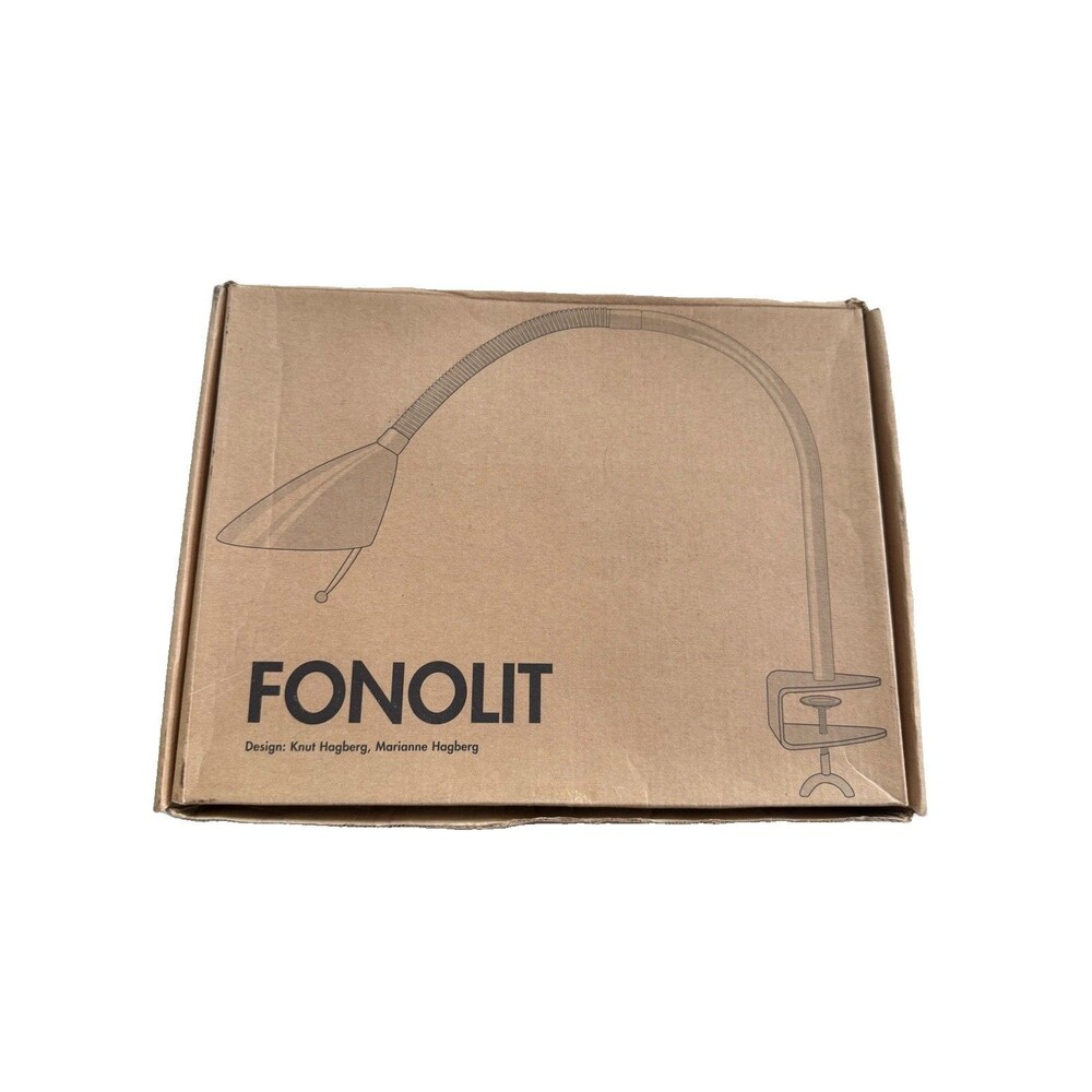 1996 IKEA FONOLIT Gooseneck Bookcase Bedside Desk Clamp Lamp Gray New In Box